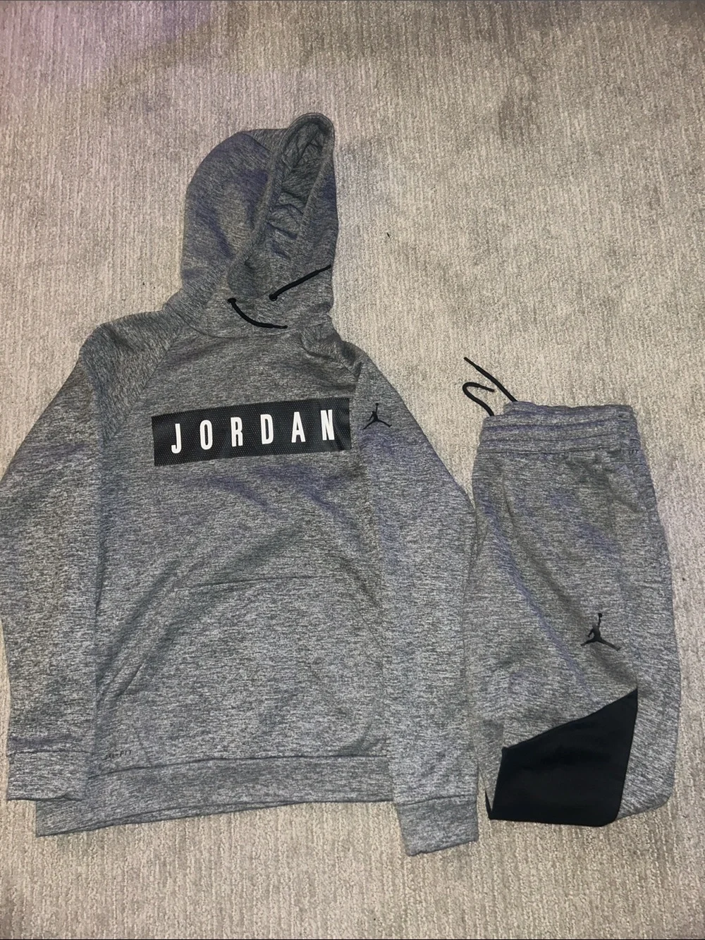 Jordan Gray Hooded Sweatshirt and Joggers Set